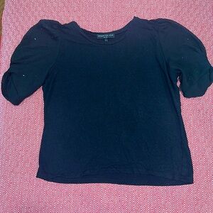 Generation Love black tee with sparkle puff sleeves